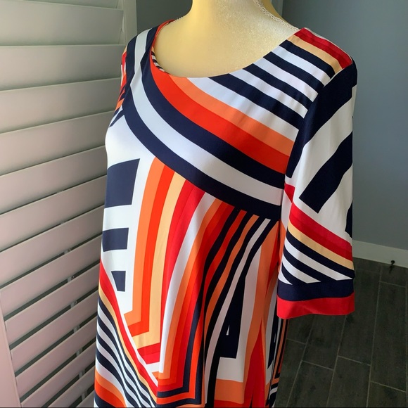 KARIN STEVENS MULTICOLORED DRESS SIZE 16 - Picture 3 of 4